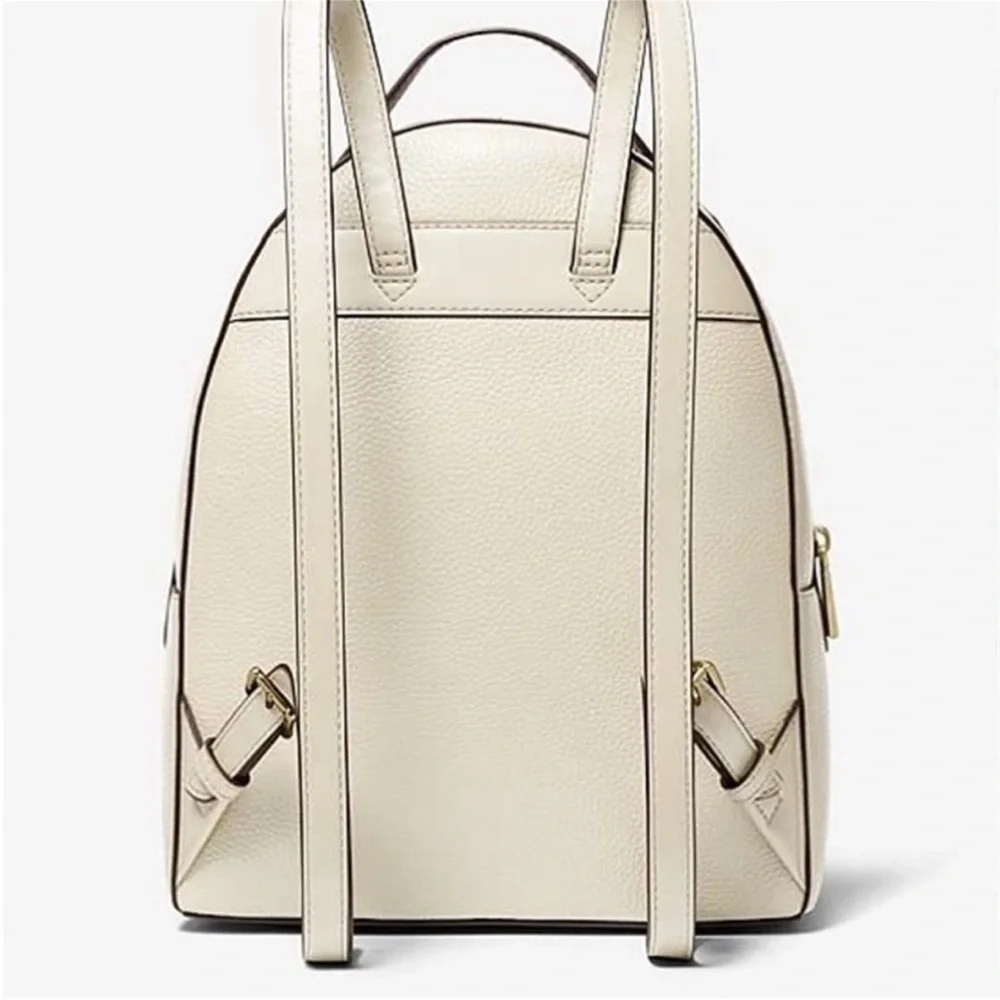 Michael Kors Valerie Medium Light Cream Pebbled Leather Backpack